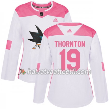 Naisten NHL San Jose Sharks Pelipaita Joe Thornton 19 Adidas 2017-2018 Valkoinen Vaaleanpunainen Fashion Authentic Naisten NHL San Jose Sharks Pelipaita Joe Thornton 19 Adidas 2017-2018 Valkoinen Vaaleanpunainen Fashion Authentic